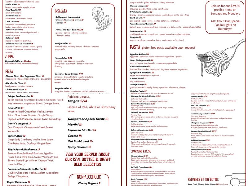 Spoleto Menu