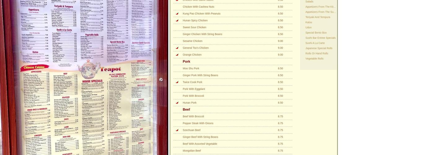 Teapot Menu