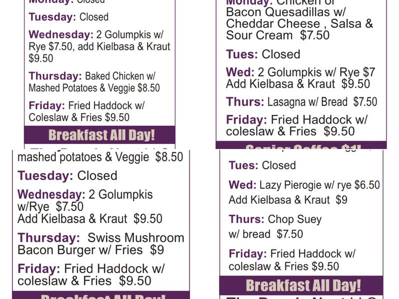 Dove's Nest Restaurant Menu