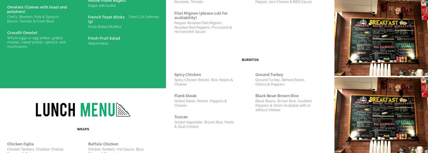 Chef's Table Fairfield Menu