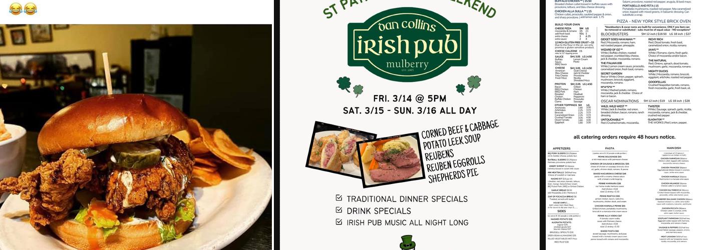 Mulberry Street Pizza Menu