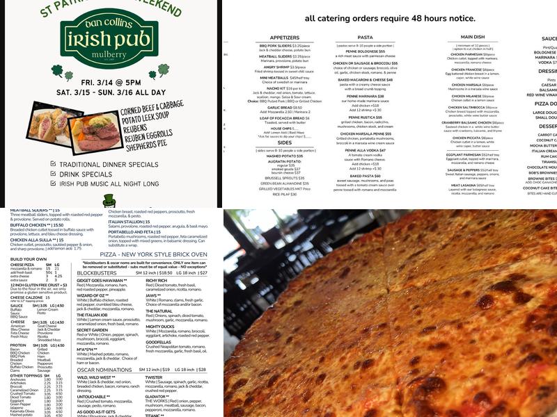 Mulberry Street Pizza Menu