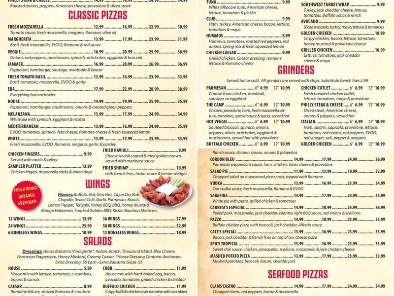 Woodbridge Pizza Manchester Menu