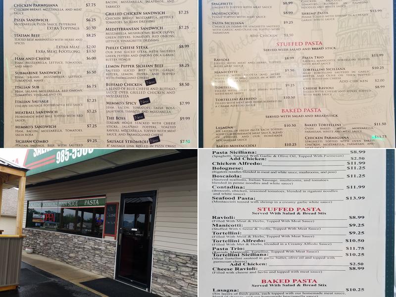 Mimmo's Pizza Menu