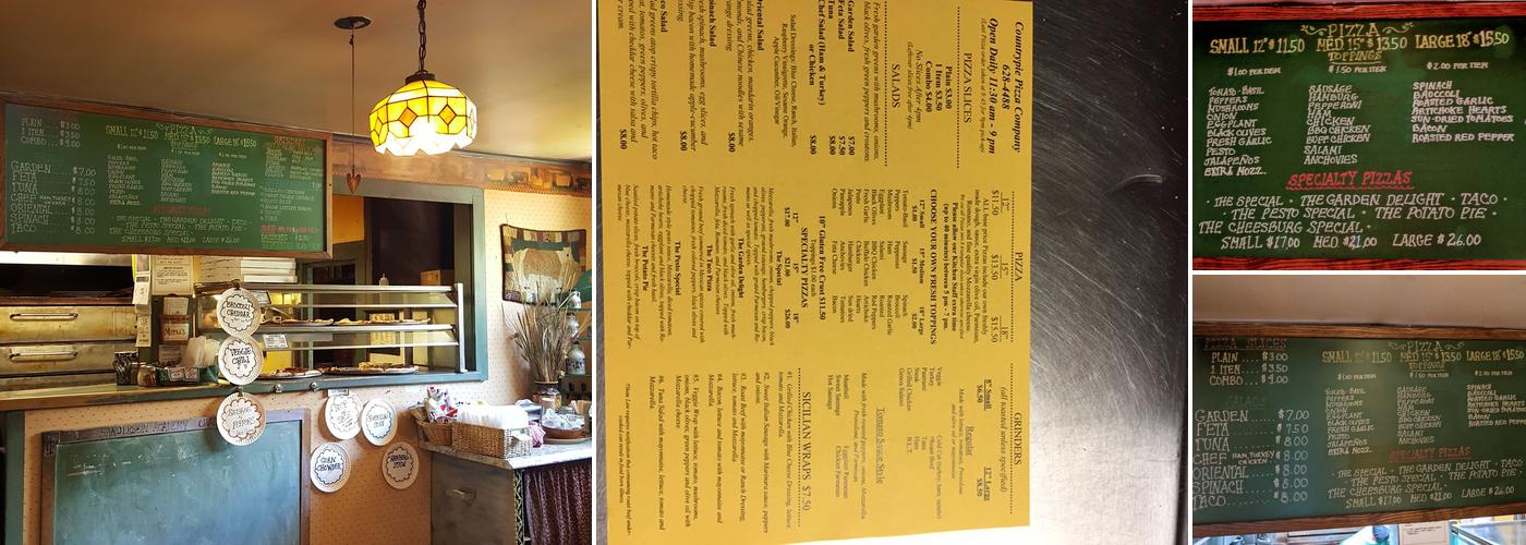 Countrypie Pizza Co. Menu