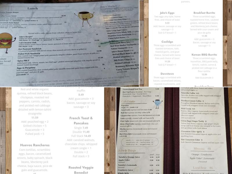 Jake's Menu