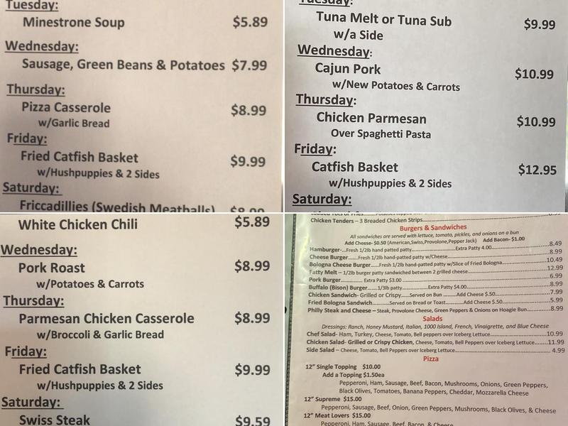 Los Hideaway Boys Cafe Bar & Grill Menu