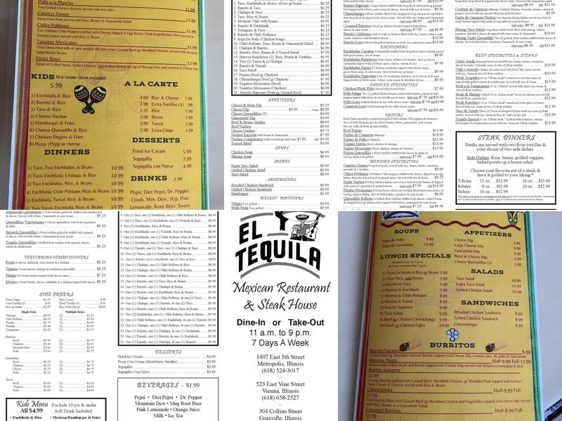El Tequila Mexican Restaurant Menu