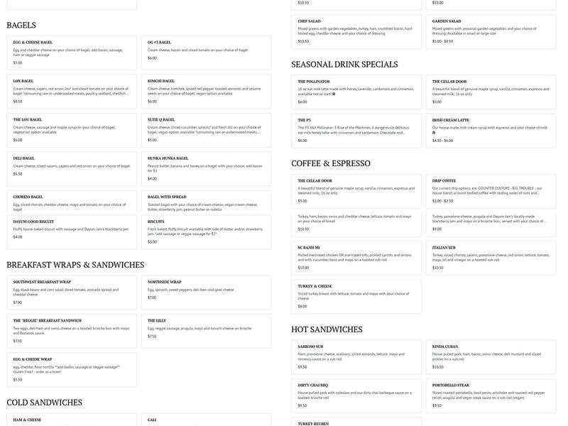 Stir Crazy Cafe RVA Menu