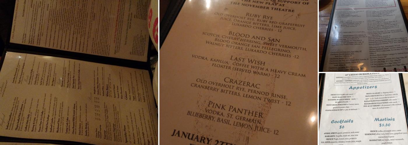 Tarrant's Cafe Downtown Menu