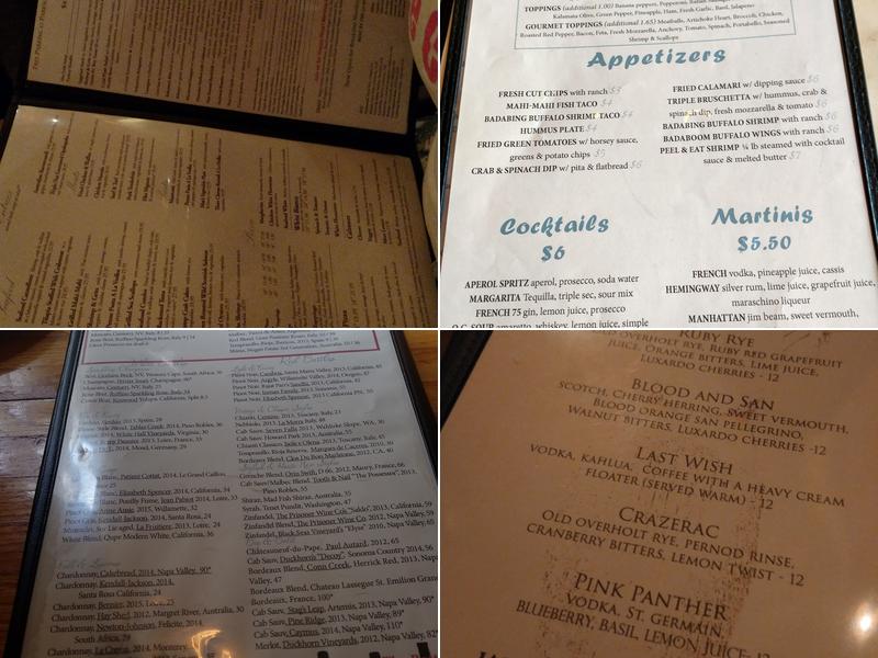 Tarrant's Cafe Downtown Menu