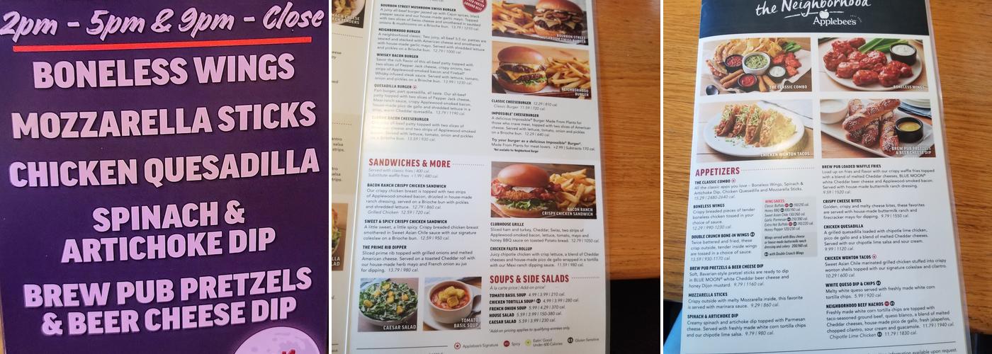 Applebee's Grill + Bar Menu