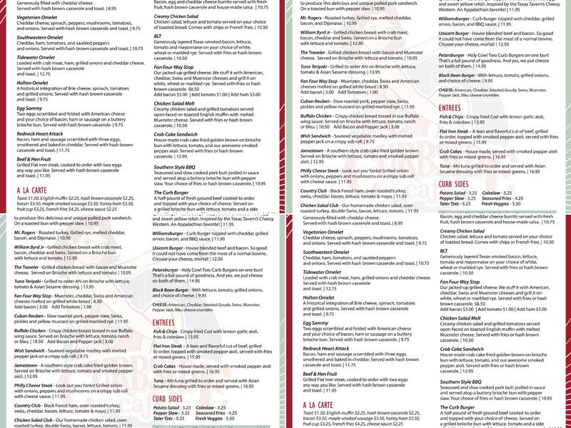 Curbside Cafe Menu