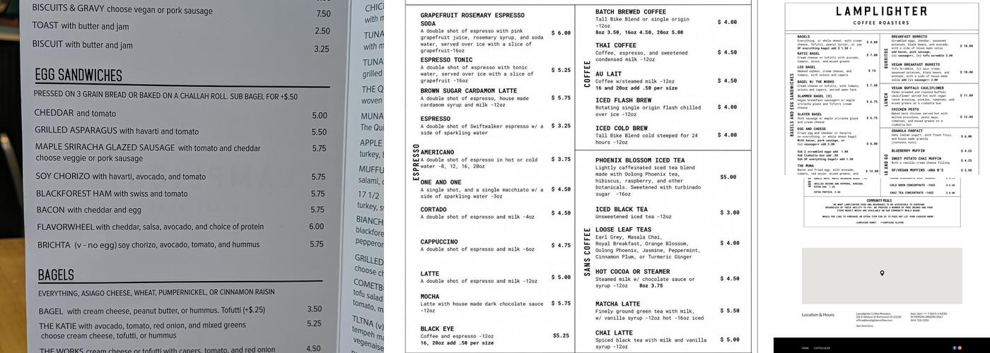 LAMPLIGHTER COFFEE ROASTERS - ADDISON ST Menu
