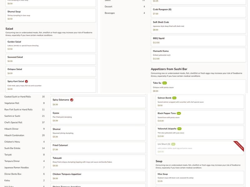 Yamato Steak House Of Japan Menu