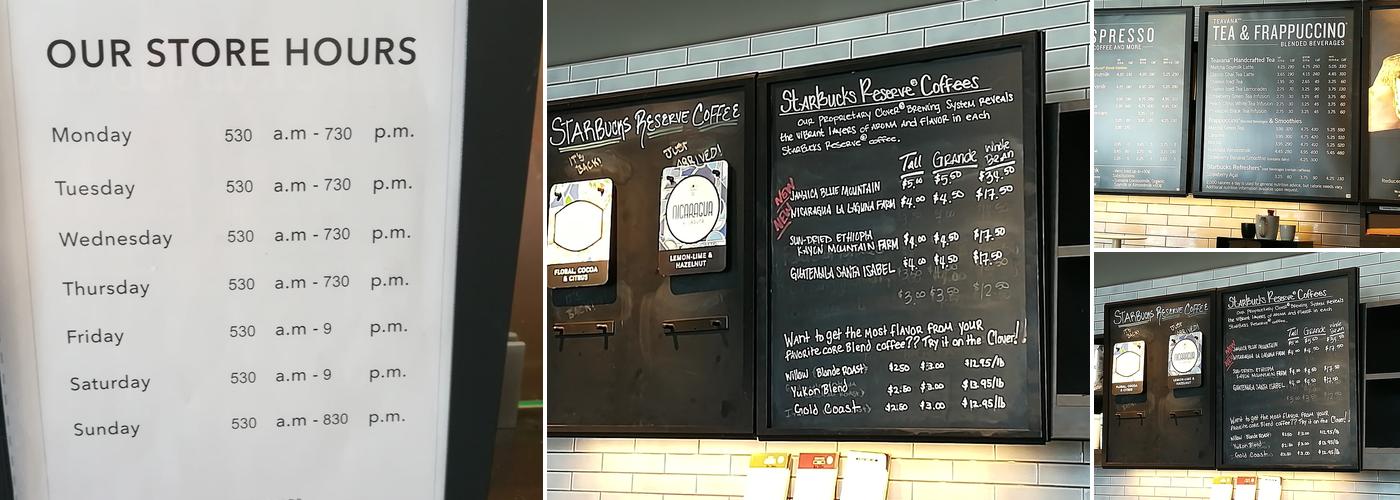 Starbucks Menu