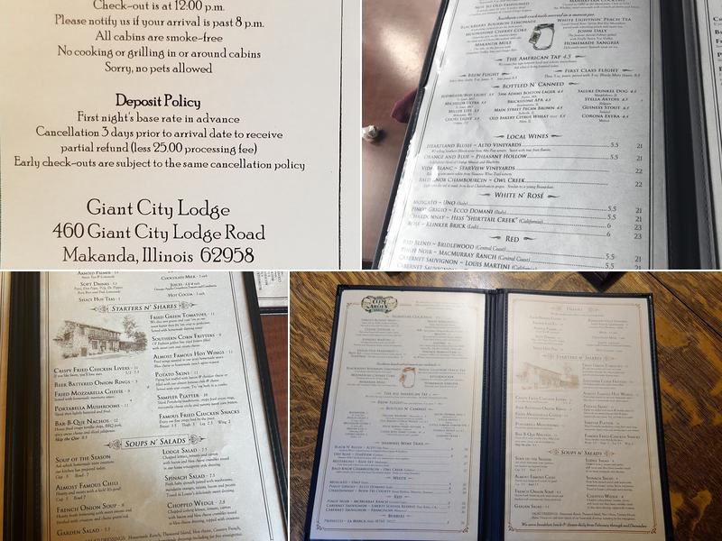Giant City State Park Lodge & Restaurant Menu