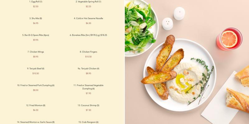 Ming Bao Menu