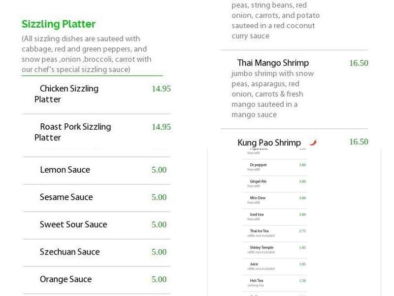 Chen's Chinese Restaurant Menu