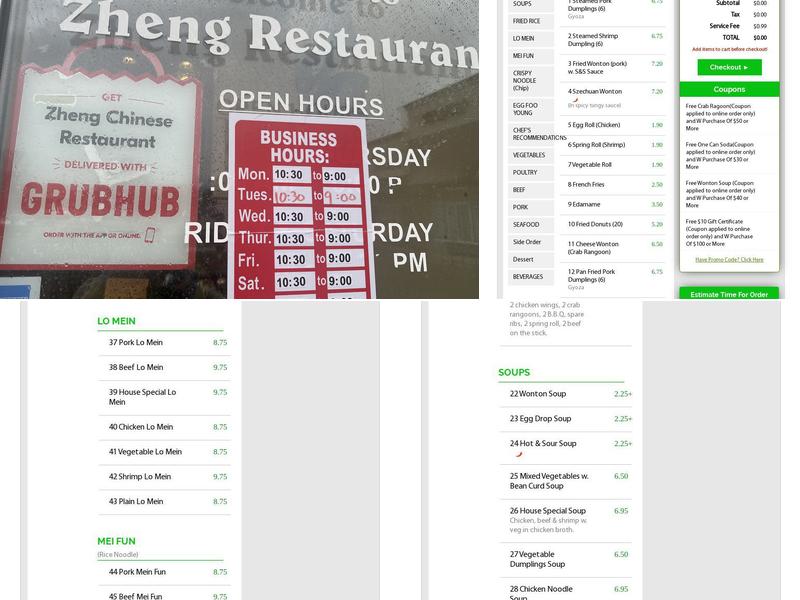 Zheng Chinese Restaurant Menu