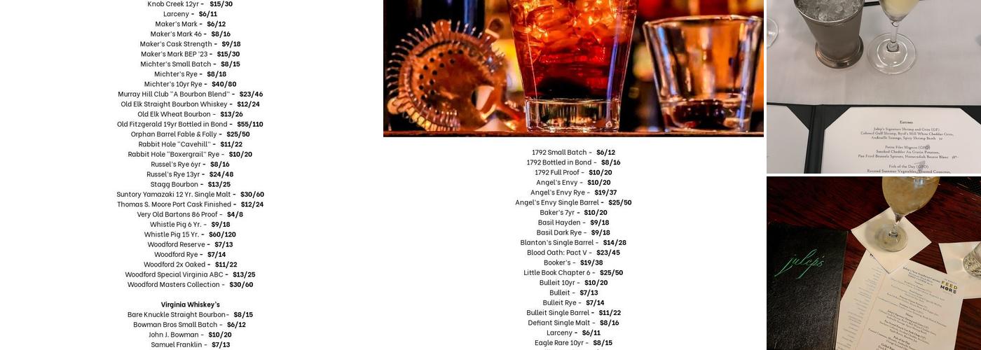 Julep's New Southern Cuisine Menu