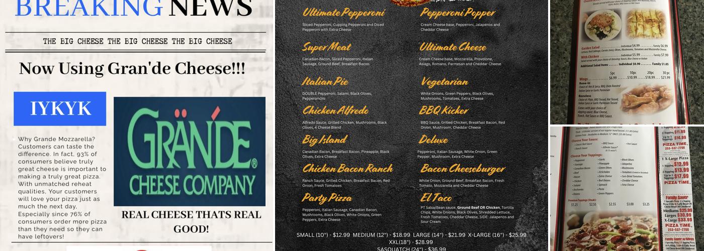 Spanaway Pizza Time Menu
