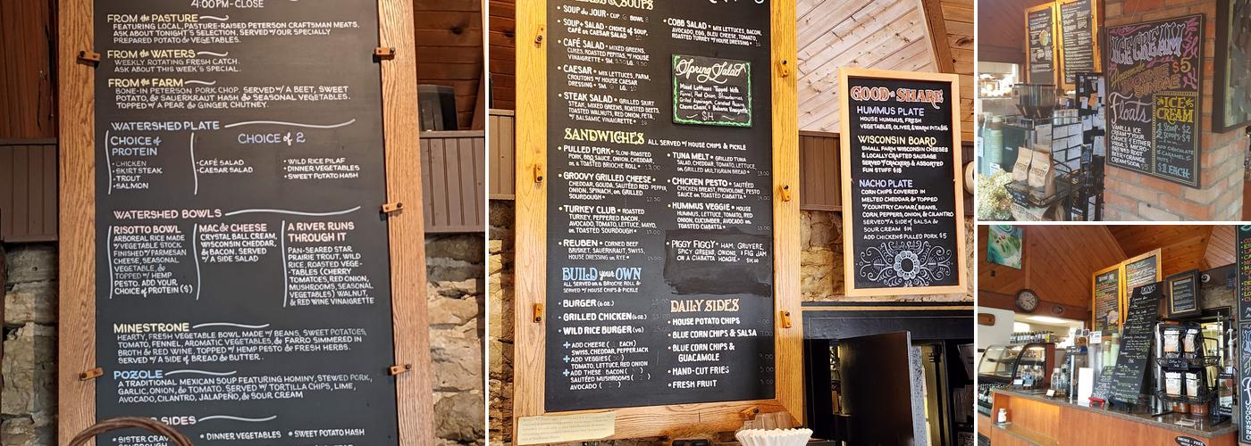 The Watershed Cafe Menu