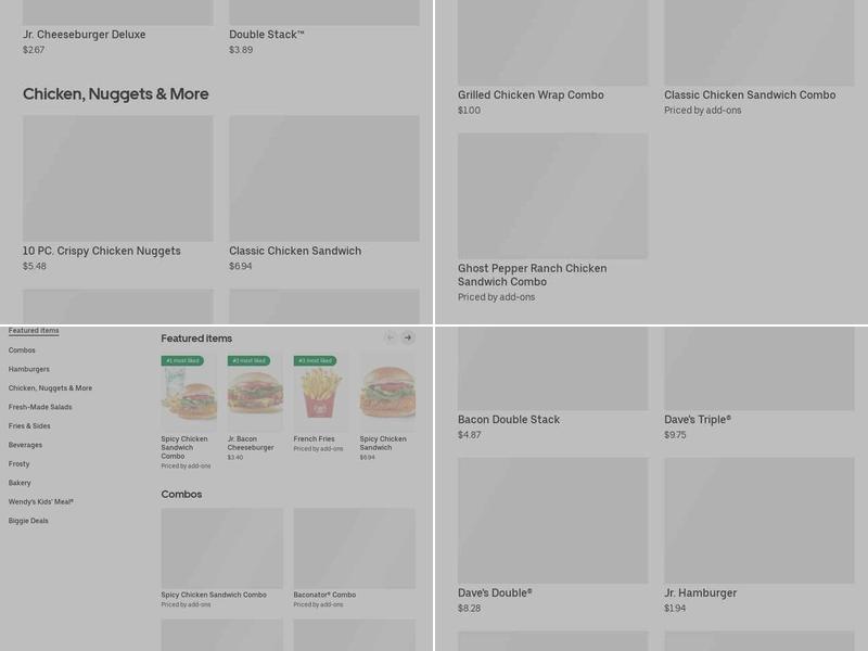 Wendy's Menu