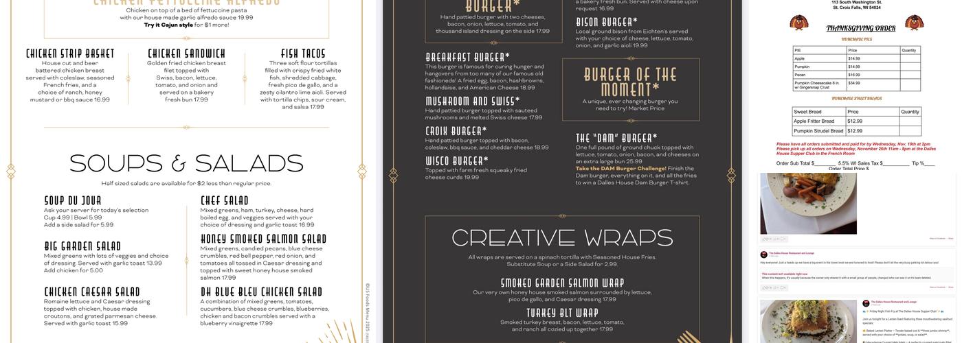 Dalles House Restaurant & Lounge Menu