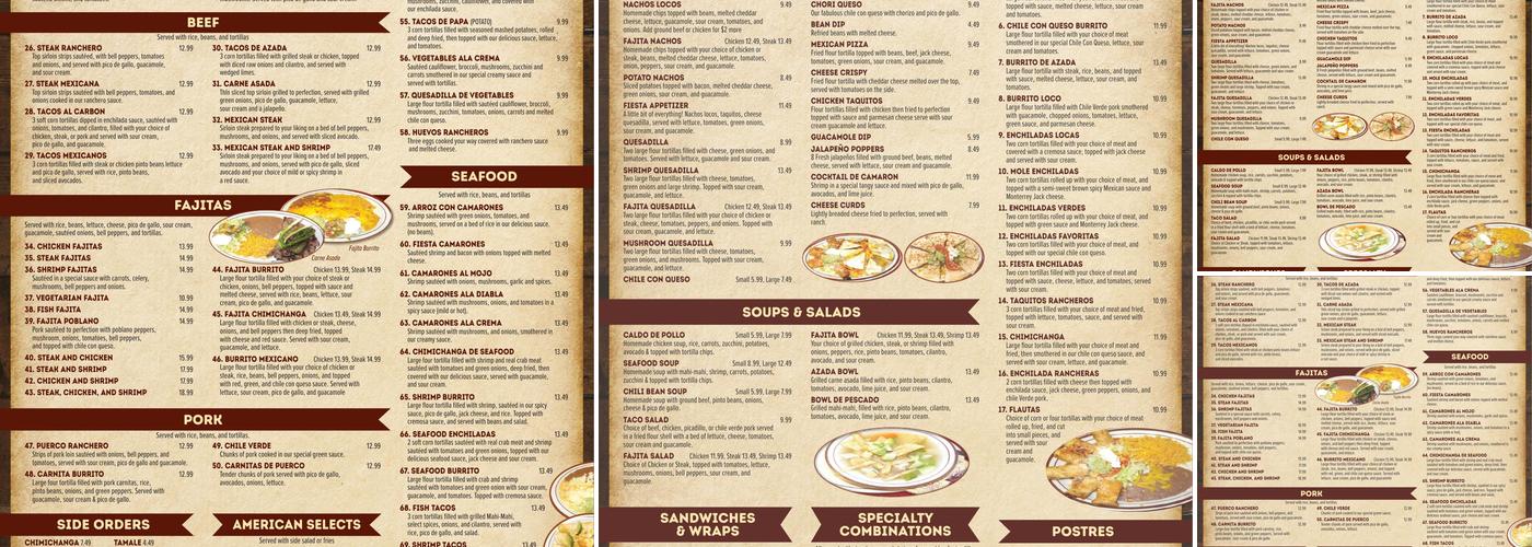 Fiesta Loca Menu