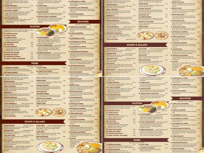 Fiesta Loca Menu