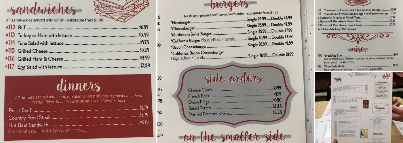 Marissa’s Main Dish Menu