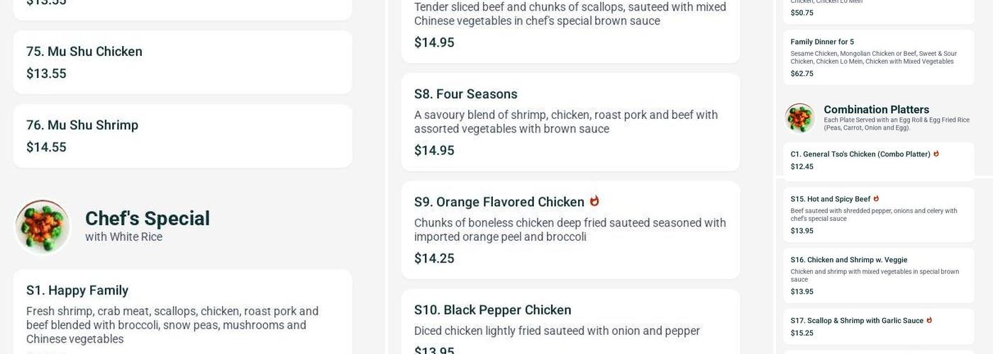 Lucky Panda Menu