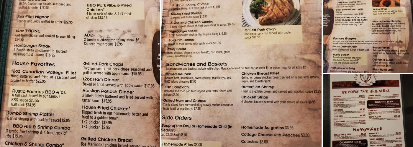 Rustic Buffalo Menu