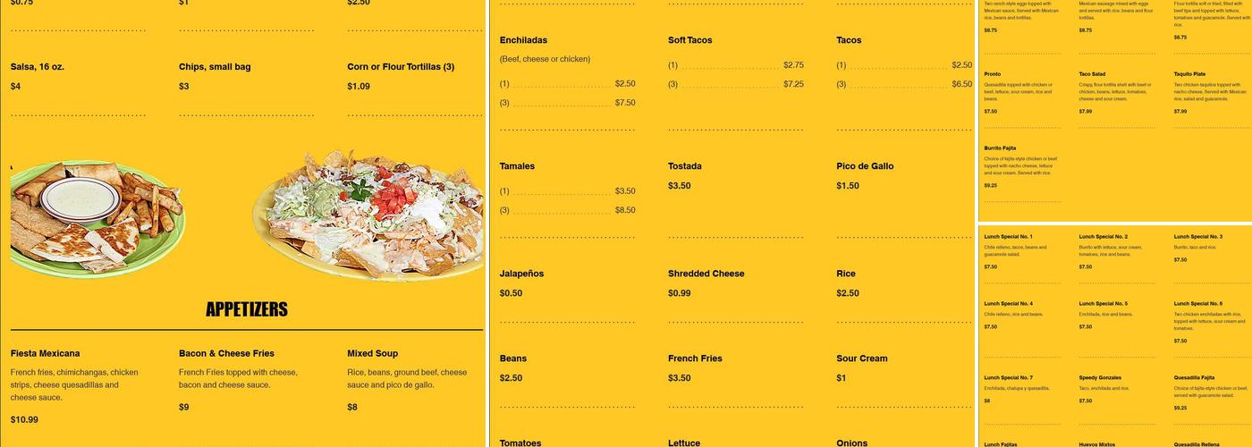 Don Julio Mexican Restaurant Bar & Grill Menu