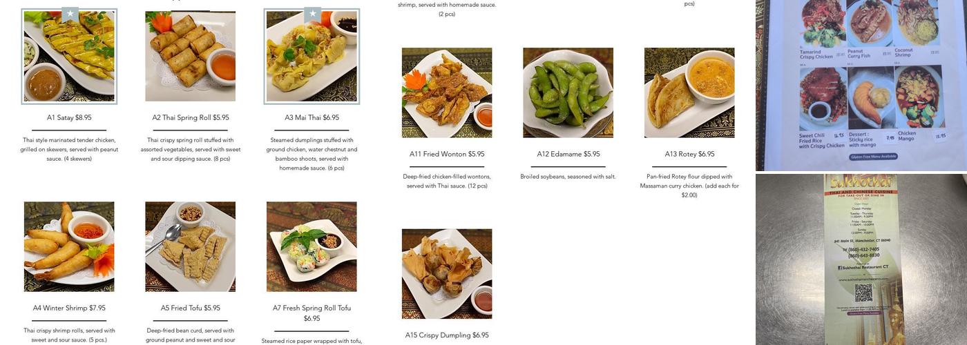 Sukhothai Restaurant Menu