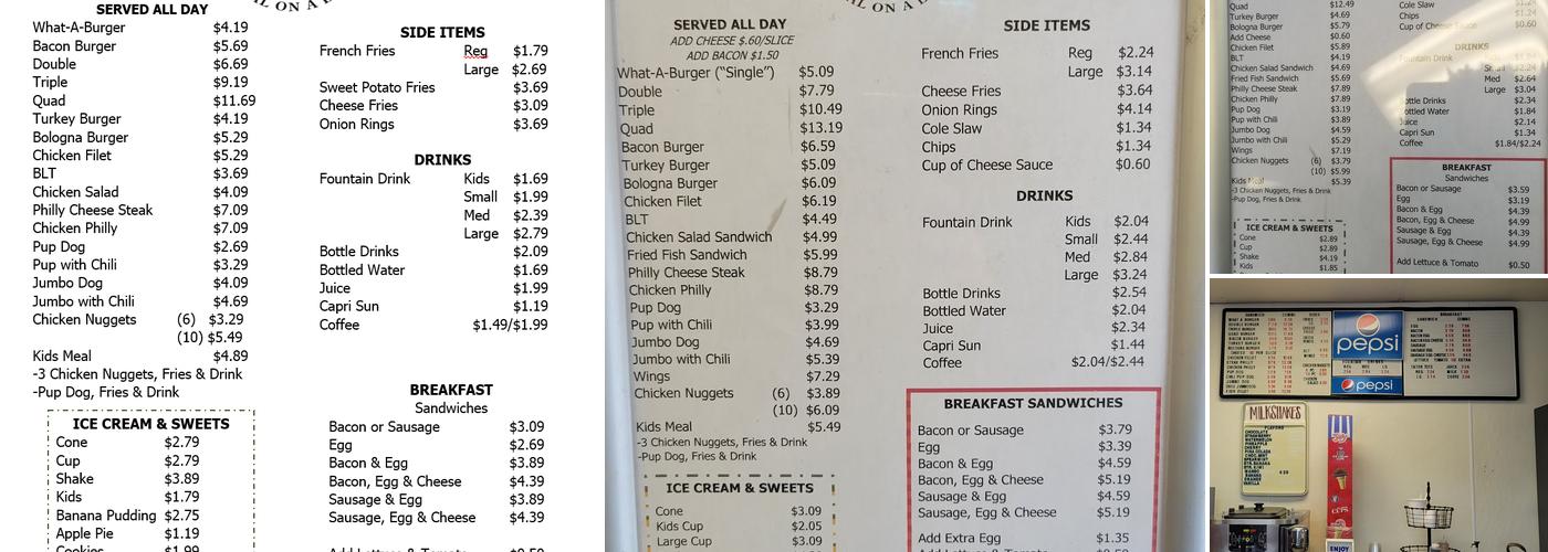 What-A-Burger Menu