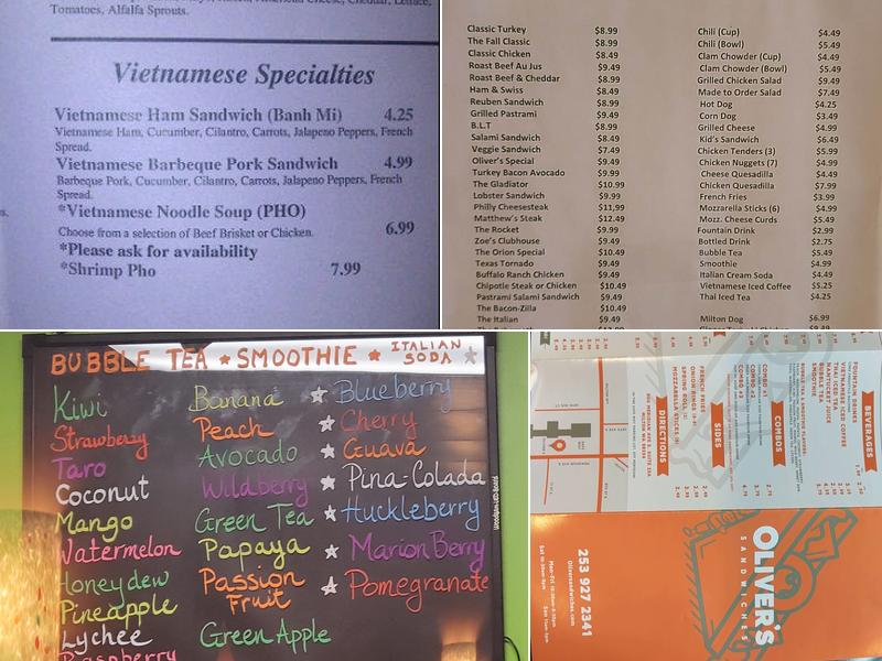 Oliver's Sandwiches Menu