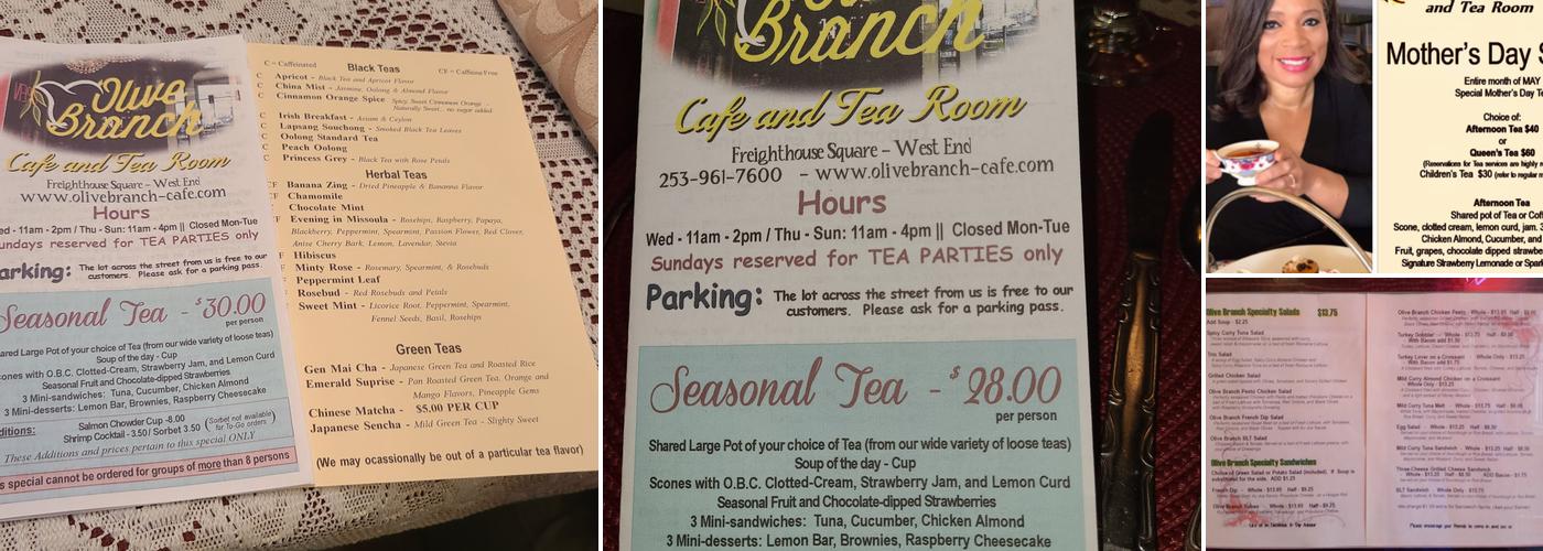 Olive Branch Cafe and Tea Room Menu