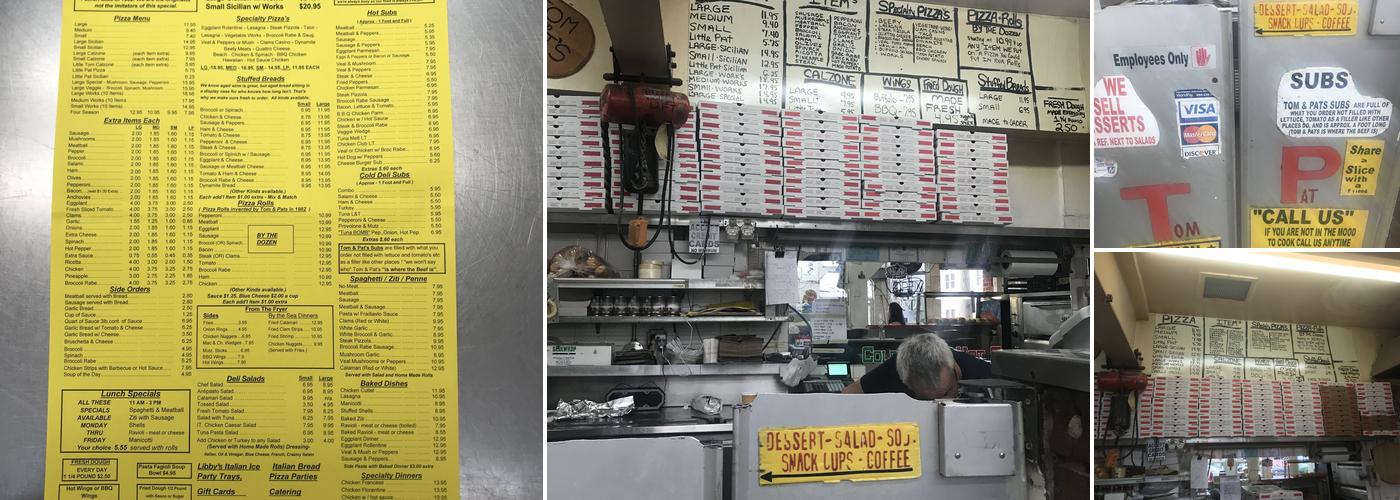 Tom & Pat's Pizza Menu