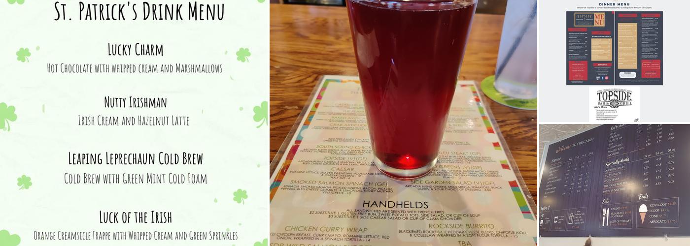 Topside Coffee Cabin Menu