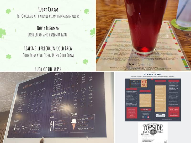 Topside Coffee Cabin Menu