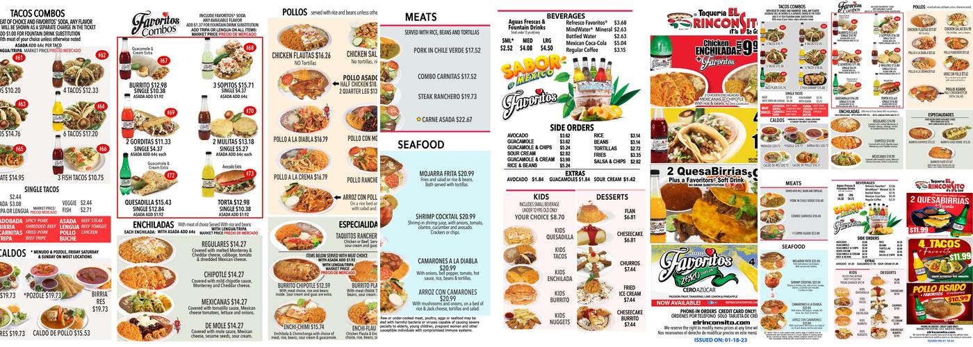 El Rinconsito | Tacoma Menu