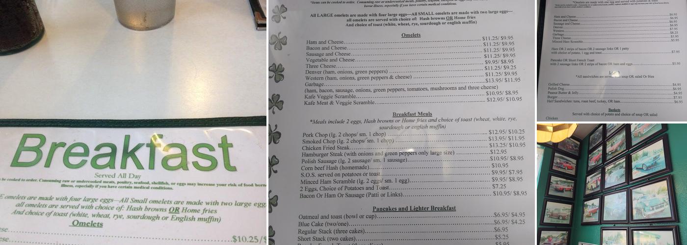 Kelley’s Kafe Menu