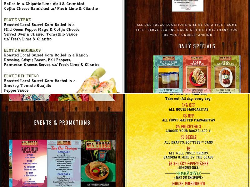 Del Fuego Menu