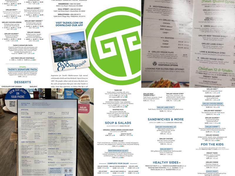 Taziki's Mediterranean Cafe - Innsbrook Menu