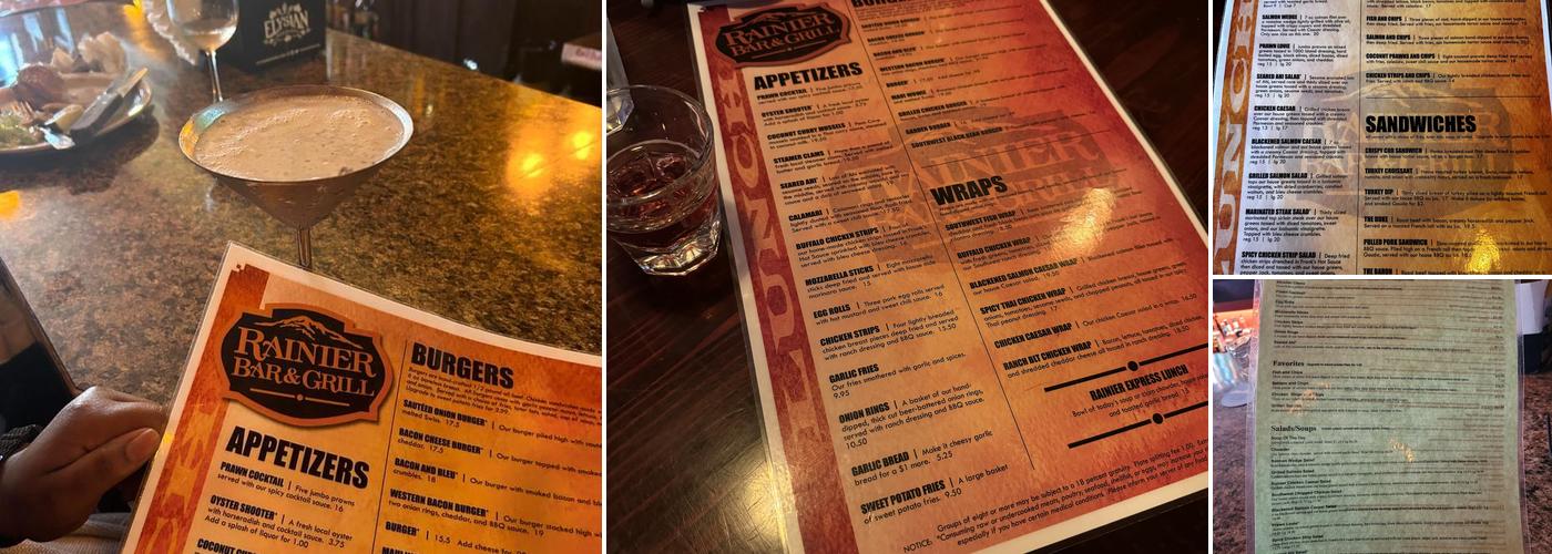 The Rainier Bar & Grill Menu