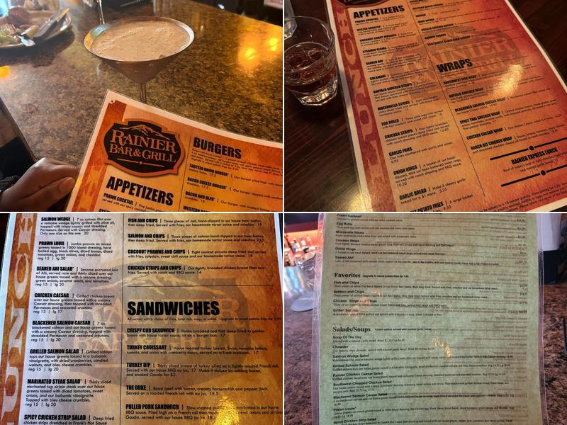 The Rainier Bar & Grill Menu