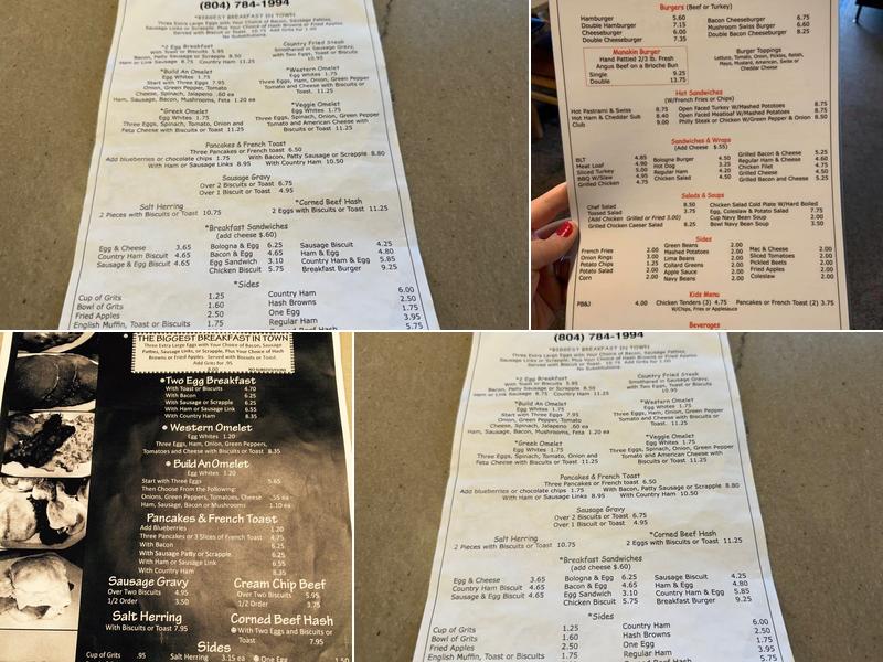 Satterwhite's Restaurant Menu