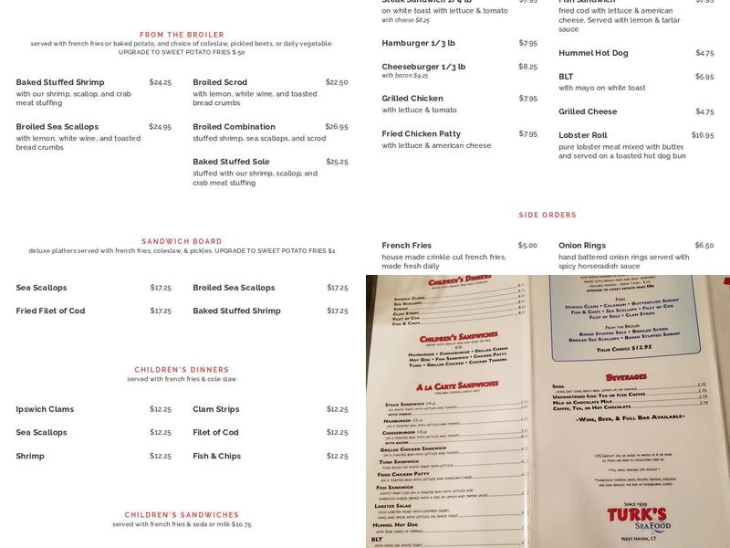 Turk's Seafood Restaurant Menu
